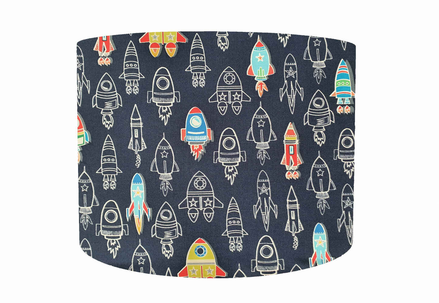 Navy Rocket Lampshade, Space Themed Bedroom