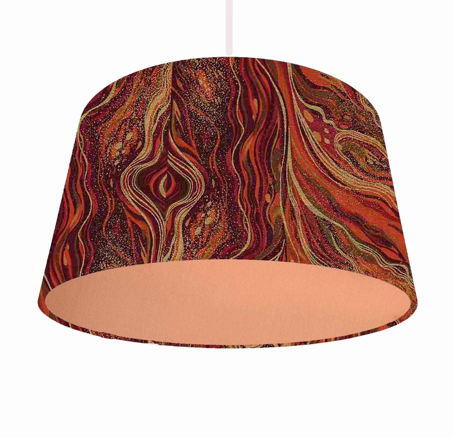 Orange And Gold Marble Lampshade - Metallic Gold, Copper (Bronze) or Silver Lining