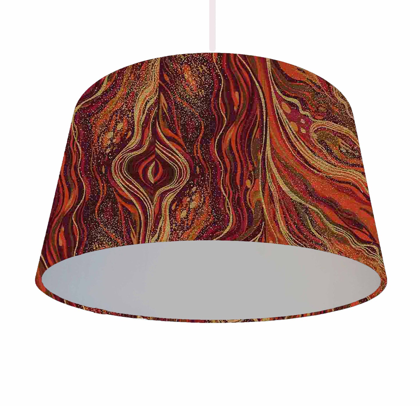 Orange And Gold Marble Lampshade - Metallic Gold, Copper (Bronze) or Silver Lining