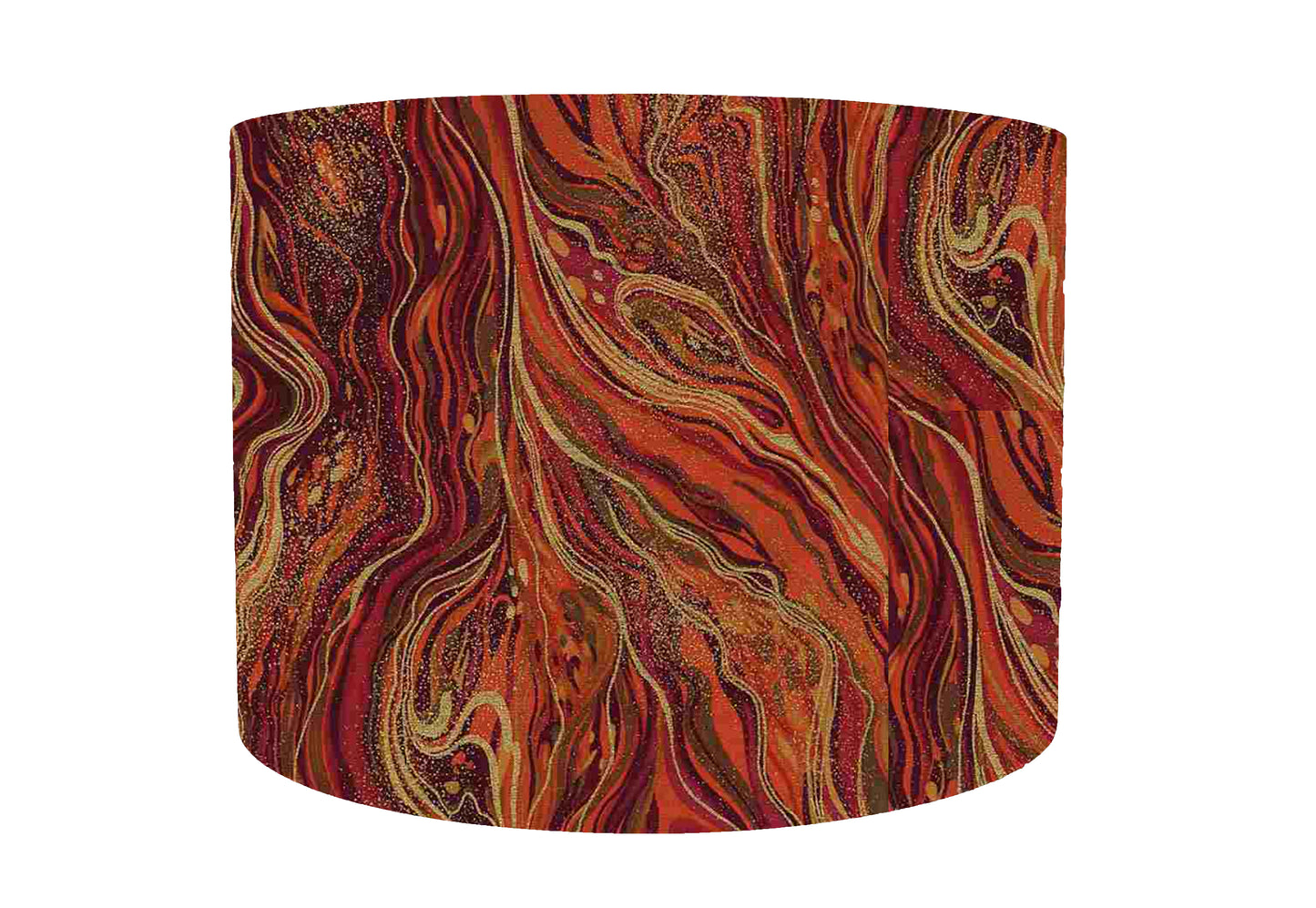 Orange And Gold Marble Lampshade - White Liner