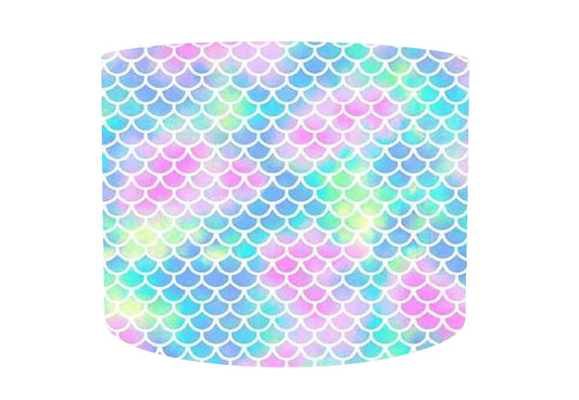 Mermaid Scales Lampshade, Pastel Rainbow Bedroom Decor, Rainbow Ombre