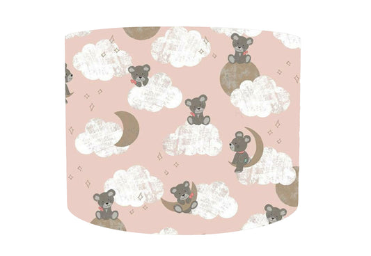 Pink Teddy Bear Lampshade, Pink And Bronze Nursery, Bear Themed Bedroom