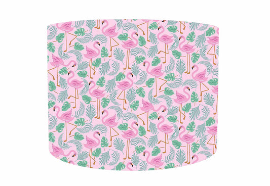 Pink Flamingo Lampshade - White Lining