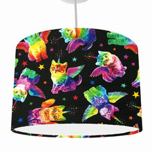 Load image into Gallery viewer, funky and colourful unicorn kitty lampshade for ceiling lights
