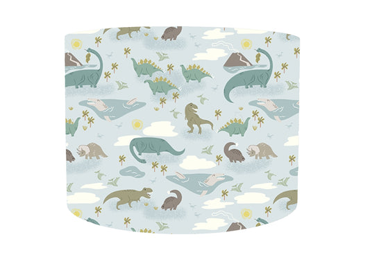 Pale Blue Dinosaur Lampshade, Roar!