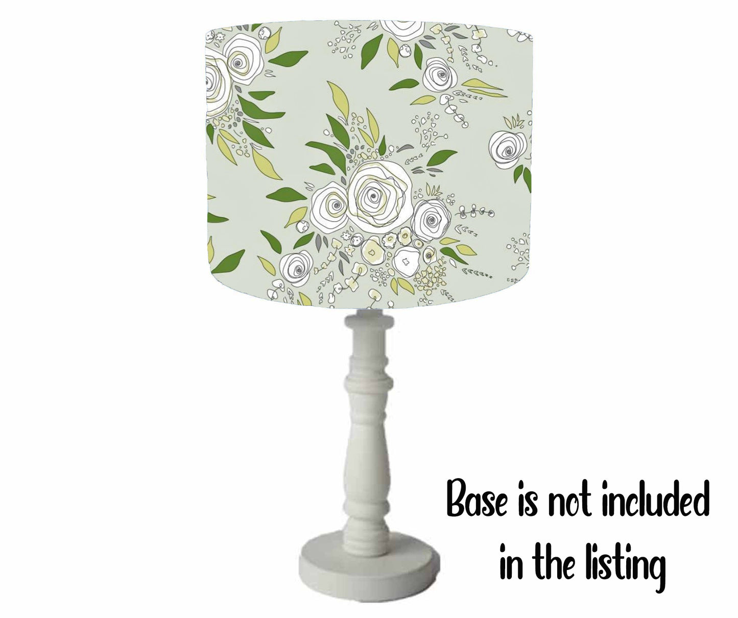 Pale Green Rose Floral Lampshade, Nature Home Decor