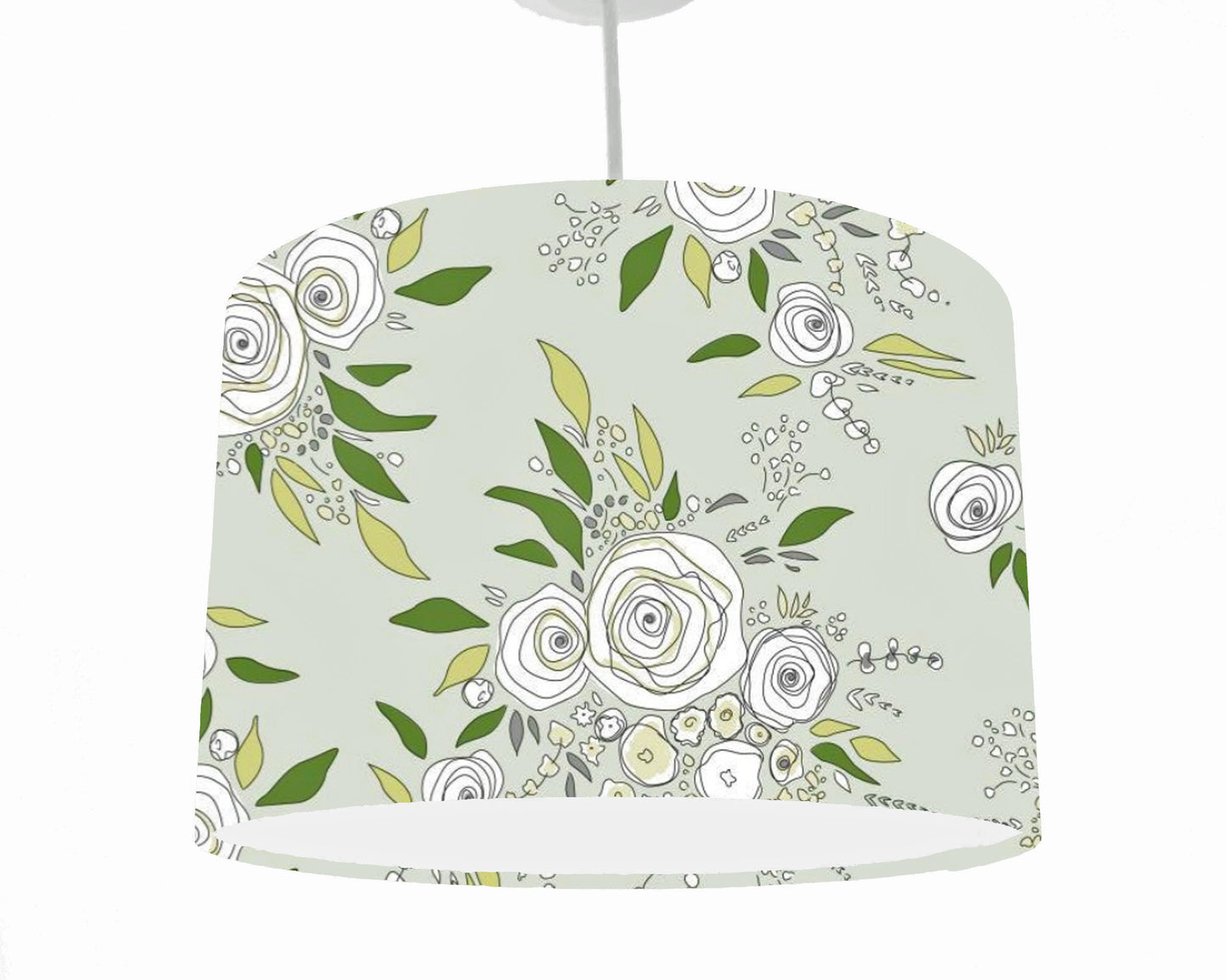 Pale Green Rose Floral Lampshade, Nature Home Decor