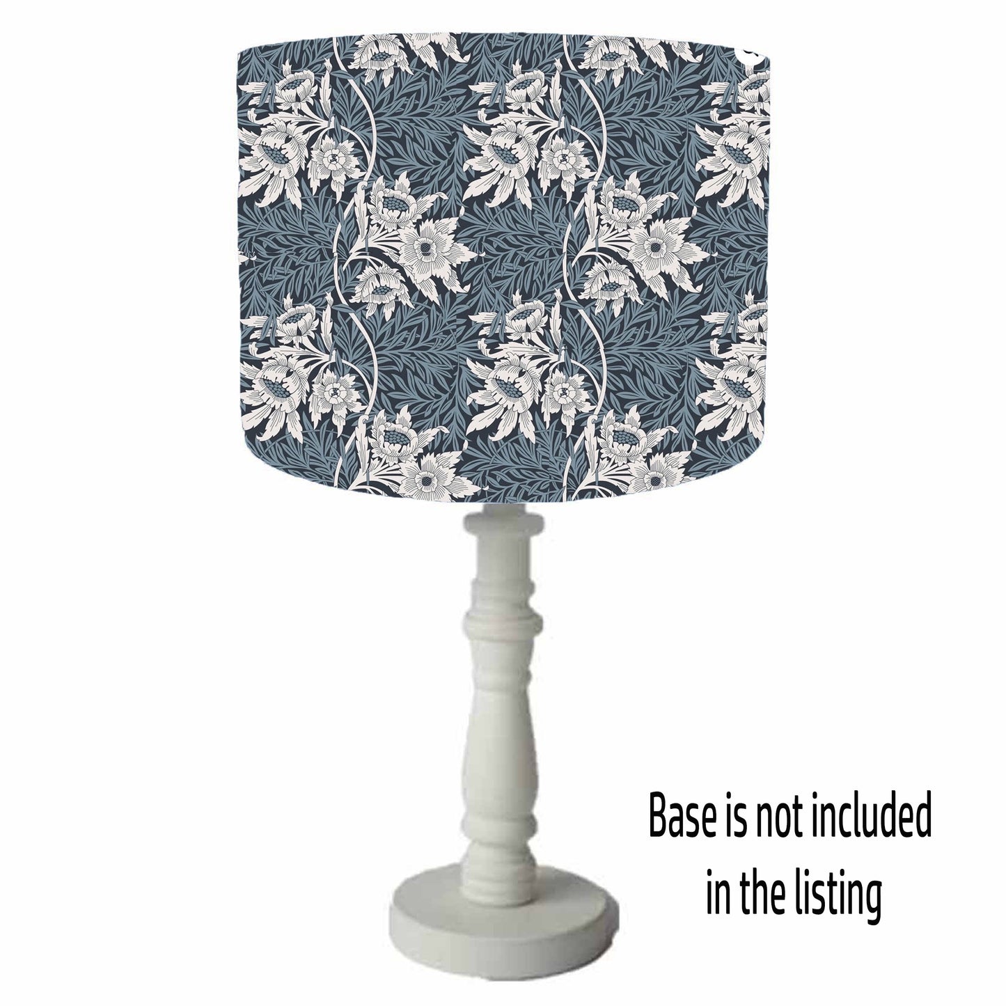 blue floral william morris tulip and willow table lamp shade