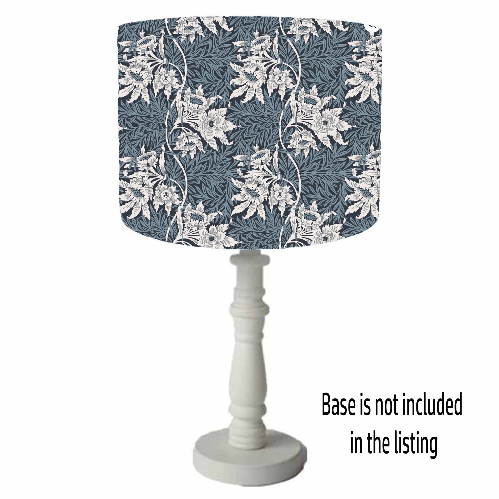 blue floral william morris tulip and willow table lamp shade