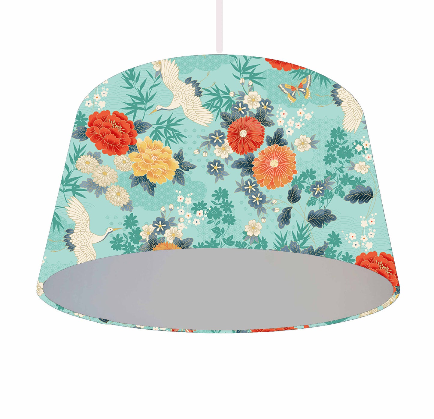 Turquoise Japanese Lampshade - Metallic Lining