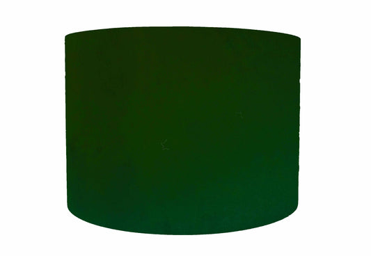 dark green velvet drum lampshade, front view