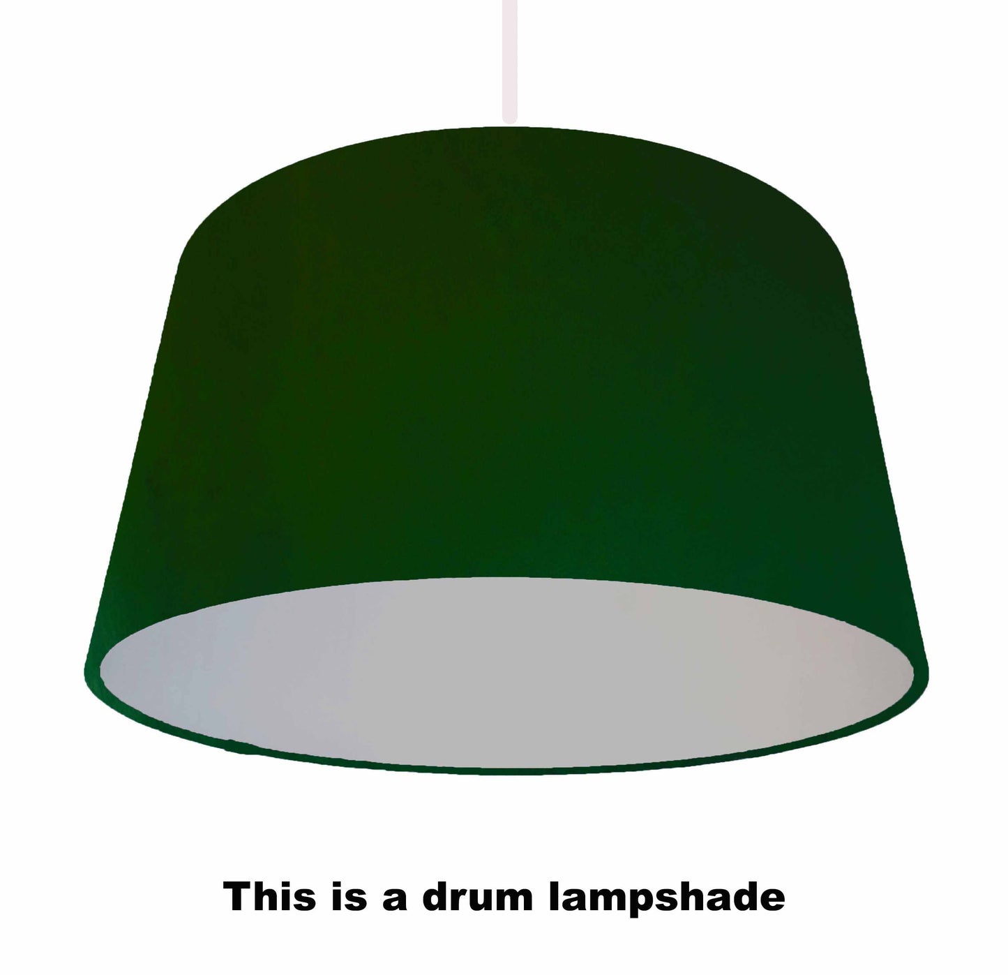 forest green velvet drum lampshade with metallic silver lining