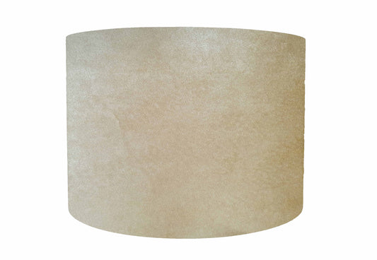 cream velvet drum lampshade, front view
