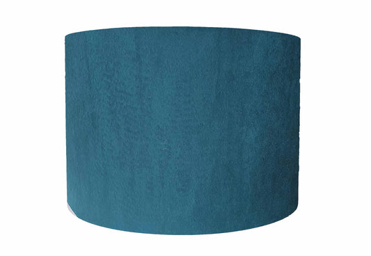 Teal Velvet Lampshade - White Lining