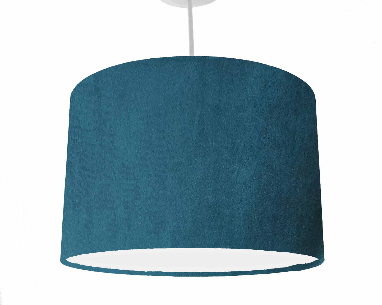 Teal Velvet Lampshade - White Lining