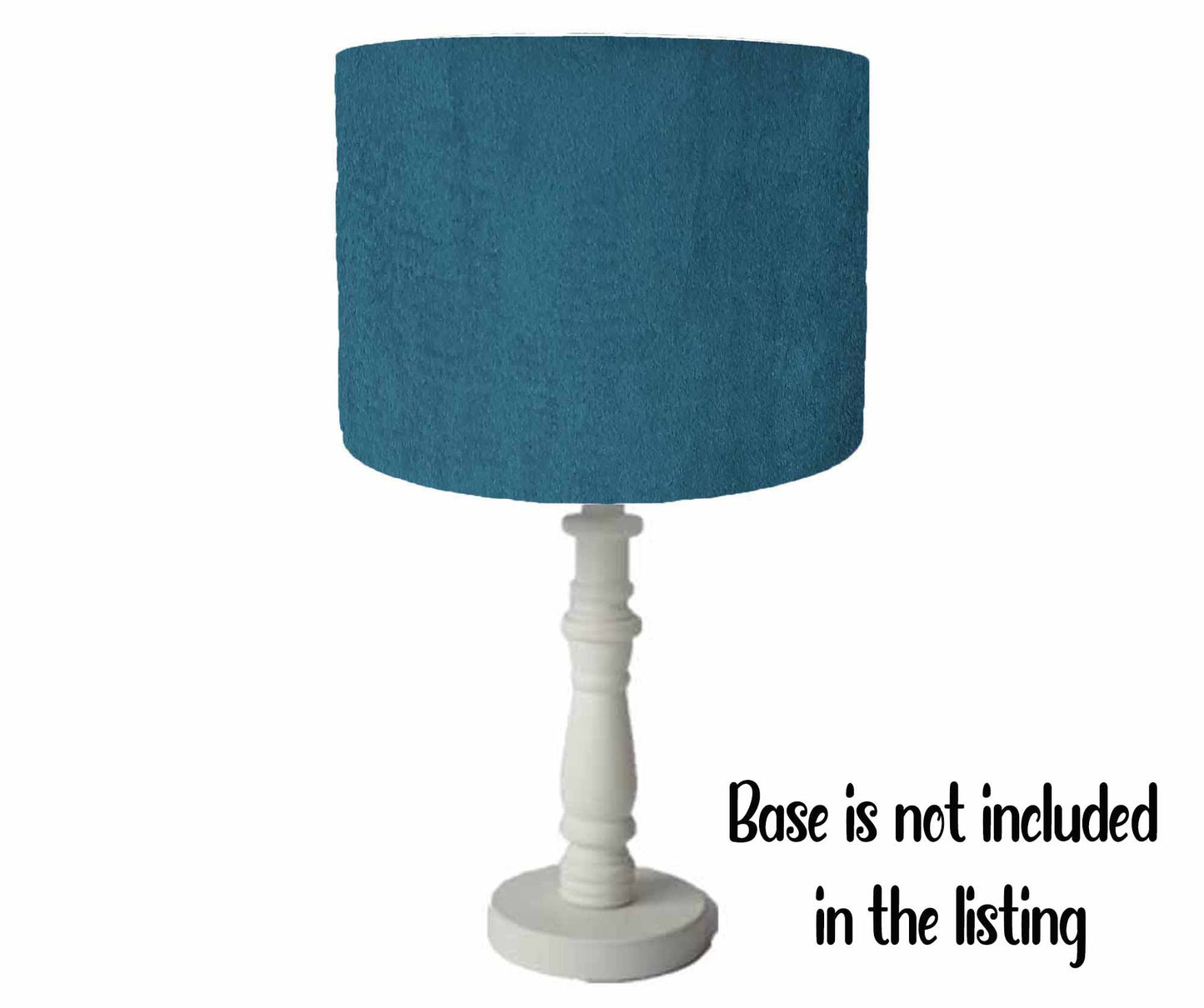 Teal Velvet Lampshade - White Lining