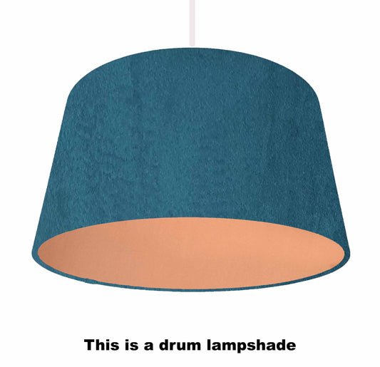 Teal Velvet Lampshade - Metallic Lining