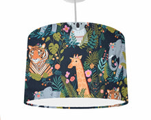 Load image into Gallery viewer, Blue Jungle Animals Ceiling Pendant Light Shade
