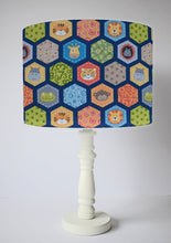 Load image into Gallery viewer, Jungle themed table lamp shade blue
