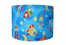 Load image into Gallery viewer, blue space rocket lampshade
