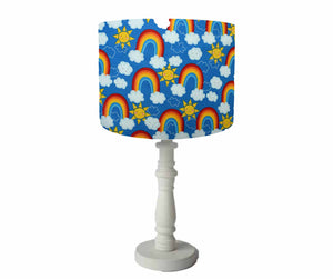 blue rainbow and cloud table lampshade for nursery