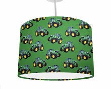 Load image into Gallery viewer, farm tractors on green ceiling light shade
