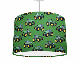 farm tractors on green ceiling light shade