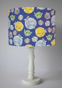 blue origami woodland animal table lamp shade