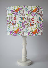 Load image into Gallery viewer, countryside hedgerow with birds table lamp shade
