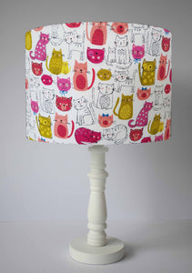 cute pink cat kitty table lampshade