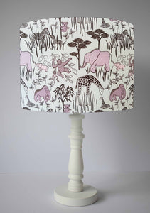 mint and grey safari nursery table lampshade