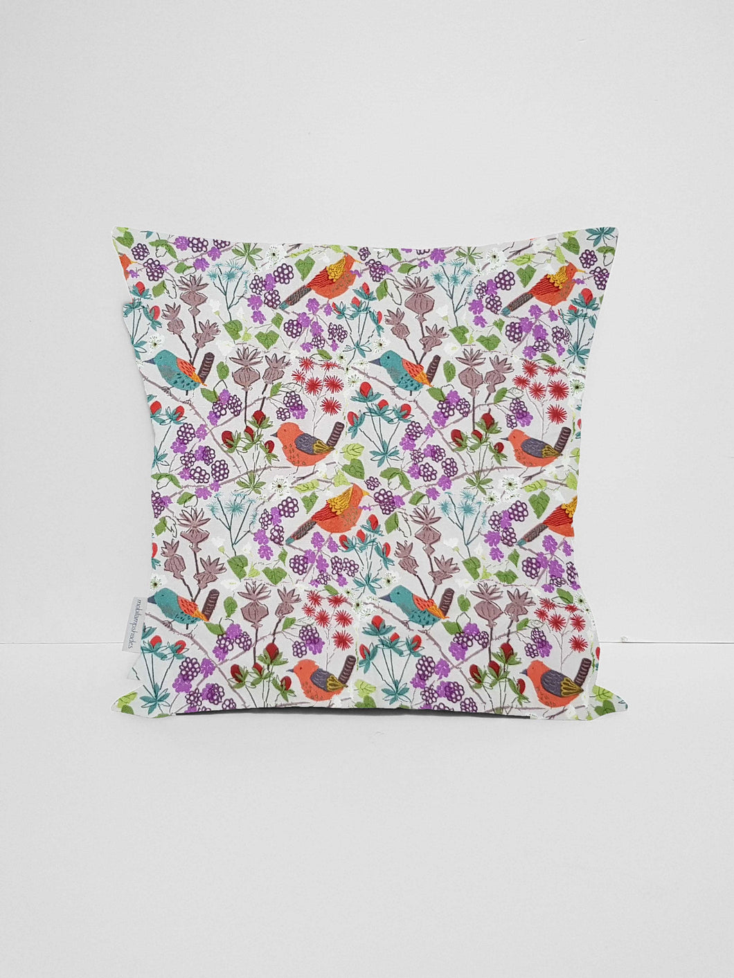 cream hedgerow birds scatter cushion cover