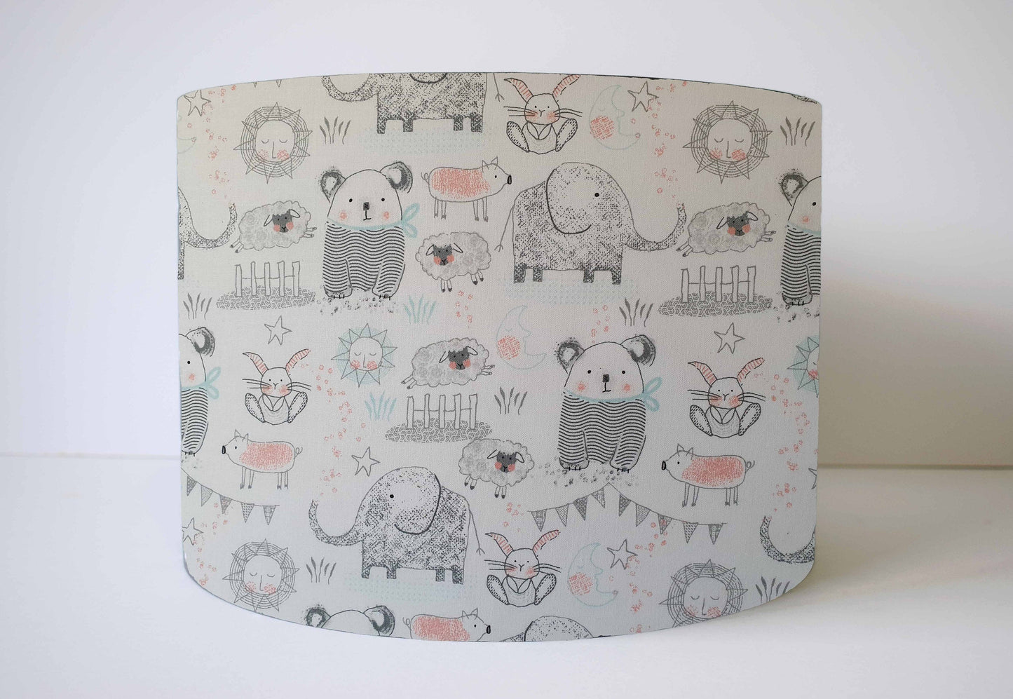 pink and grey cute animal lampshade girl