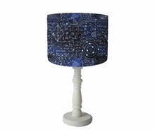 Load image into Gallery viewer, dark blue maths table lamp shade
