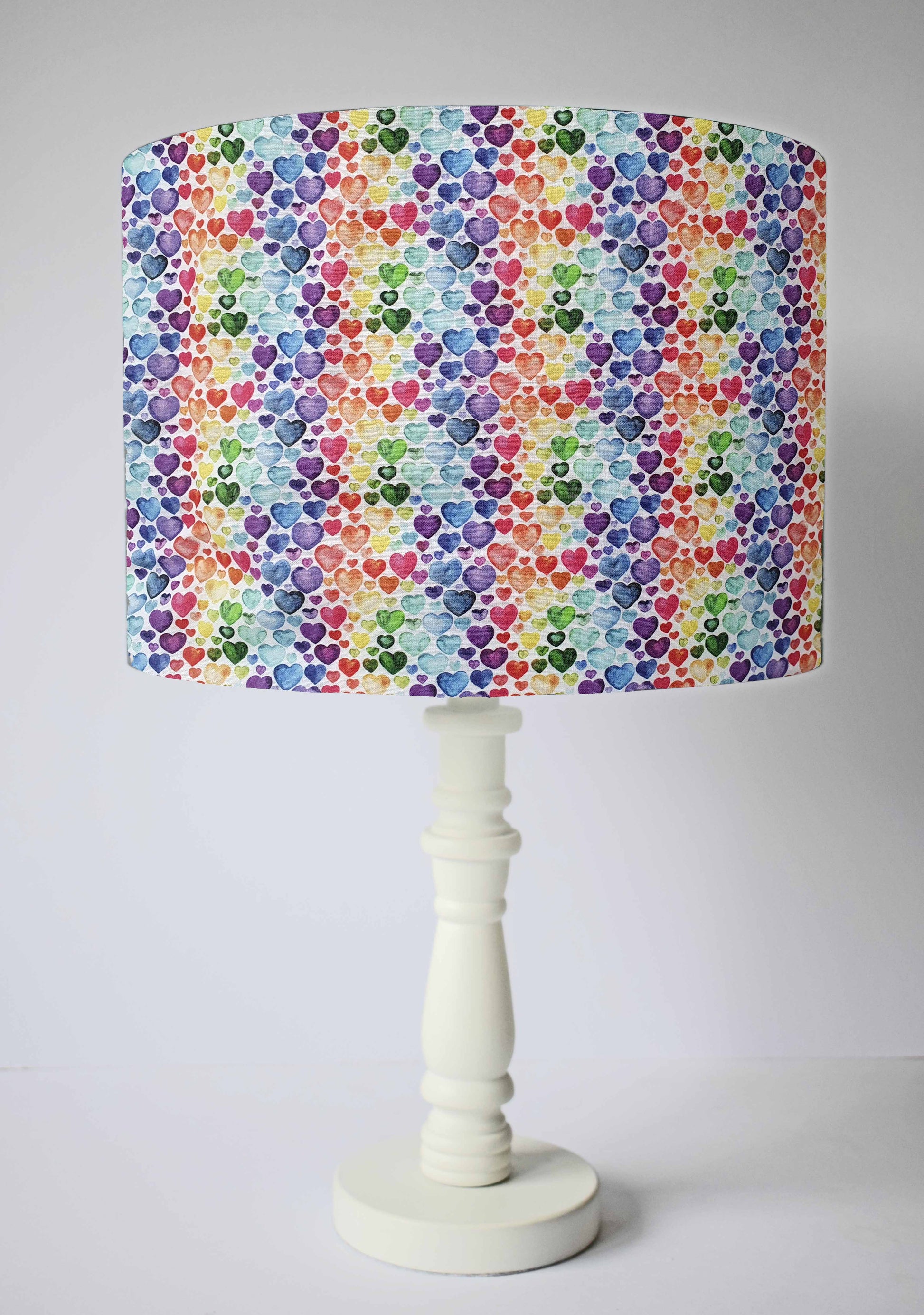 graduated rainbow heart table lamp shade