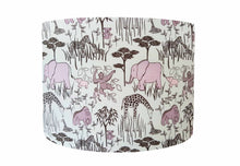 Load image into Gallery viewer, mint and grey safari themed lampshade for children

