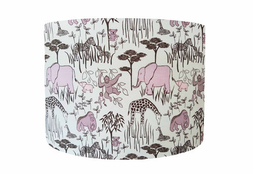 mint and grey safari themed lampshade for children