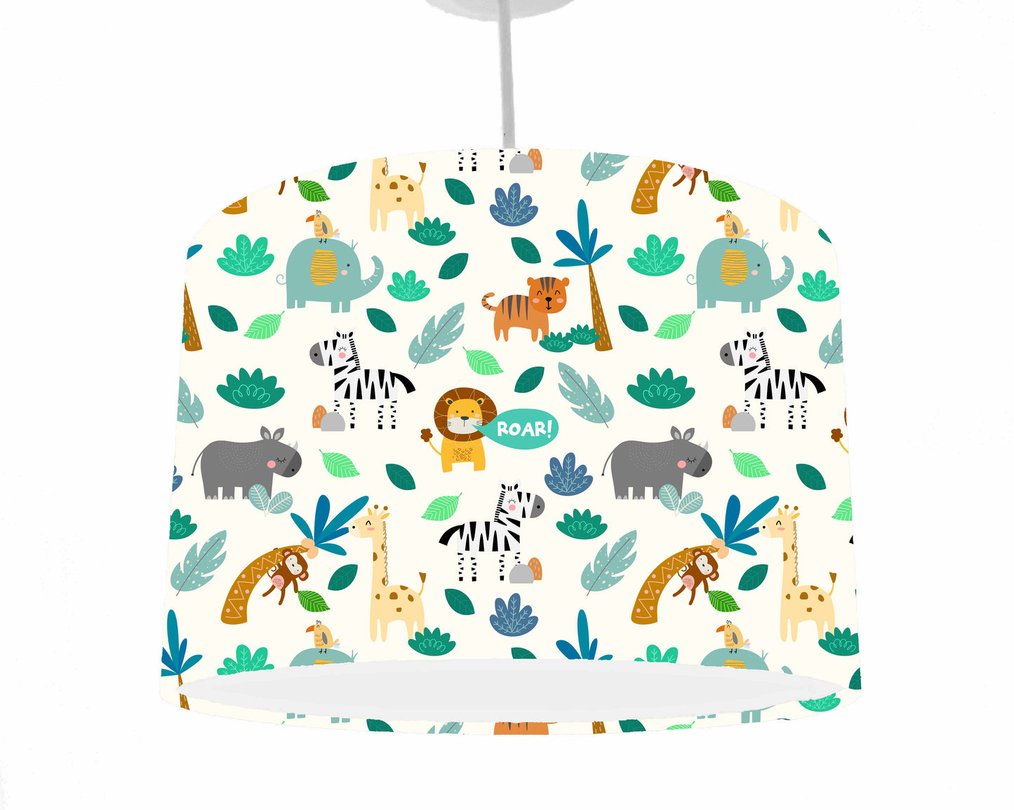 colourful jungle animal ceiling light shade for baby room