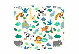 cream safari animal lampshade for baby nursery