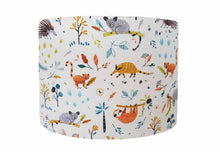 Load image into Gallery viewer, Rainforest Animals Lampshade, Neutral Nursery Decor
