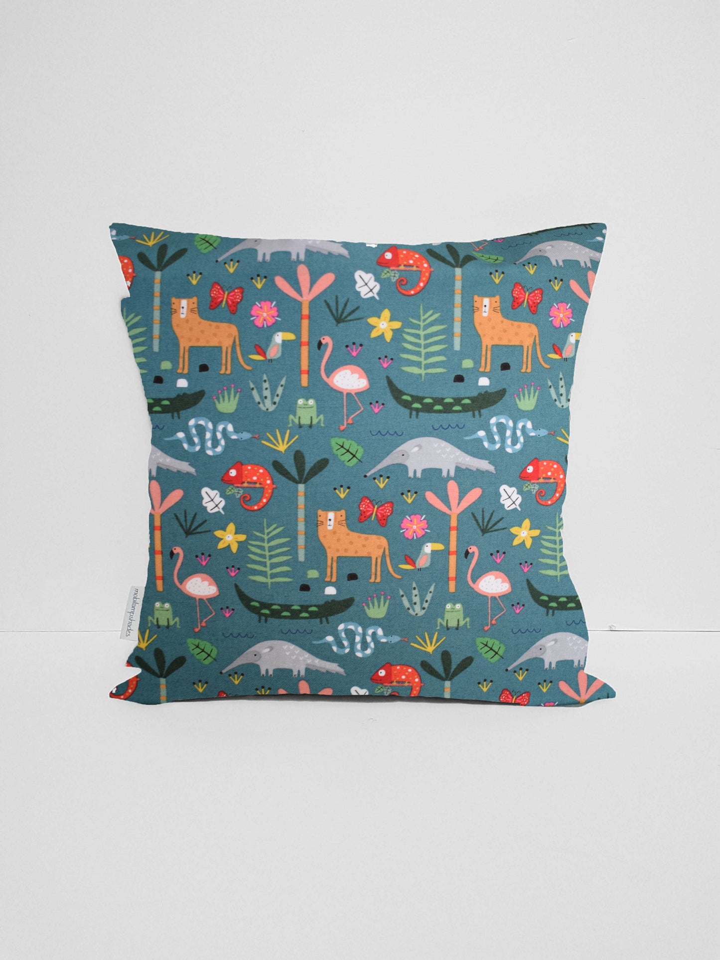 Green Rainforest Animal Cushion Cover