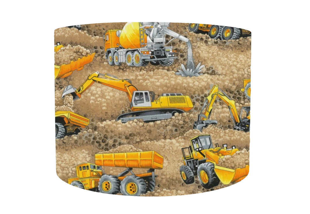 yellow and grey construction vehicles lampshade